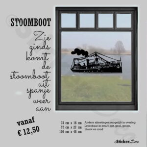 Raamsticker Stoomboot Sinterklaas pakjesboot