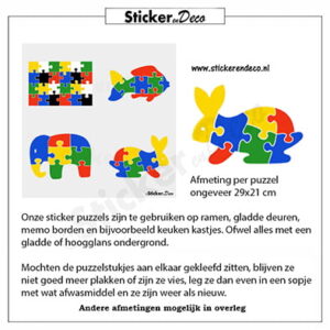 puzzel konijn raamsticker herbruikbare vinyl folie