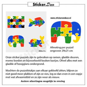 puzzel olifant raamstickerherbruikbare vinyl