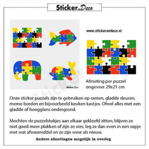 puzzel rechthoek raamsticker herbruikbare vinuyl folie