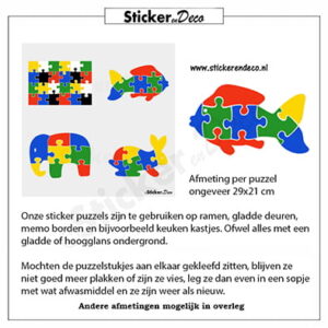 puzzel vis raamsticker herbruikbare vinyl