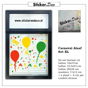 Carnaval Alaaf Set XL Raamsticker herbruikbaar