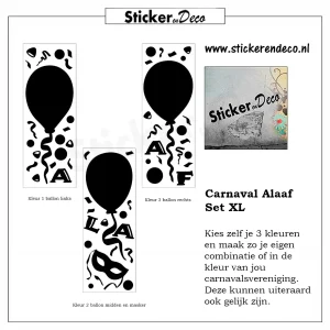 raamsticker Carnaval Alaaf Set XL kies je 3 kleuren