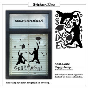 raamsticker Geslaagd happy Jumper herbruikbare vinyl