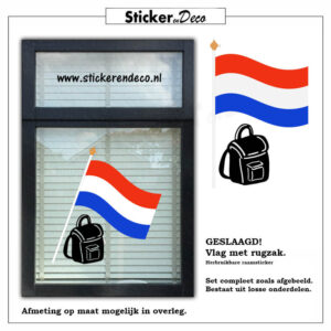 Geslaagd vlag met rugzak raamsticker