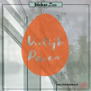 raamsticker Pasen Paasei XL T oranje