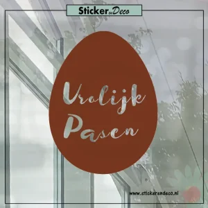 raamsticker Pasen Paasei XL bruin