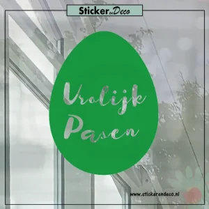 raamsticker Pasen Paasei XL groen