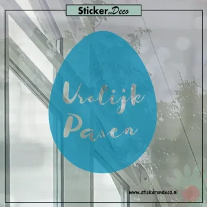 raamsticker Pasen Paasei XL t blauw