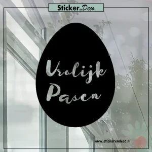 raamsticker Pasen Paasei XL zwart