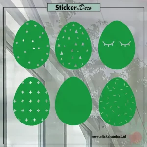 raamsticker Pasen Paasei hip groen