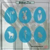 raamsticker Pasen Paasei lente T blauw