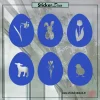 raamsticker Pasen Paasei lente blauw