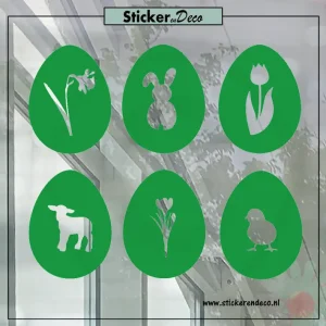 raamsticker Pasen Paasei lente groen