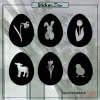 raamsticker Pasen Paasei lente zwart