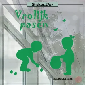 raamsticker Pasen eieren zoeken groen