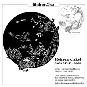 raamsticker heksen cirkel herbruikbare vinyl bol