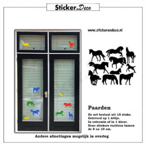 Paarden raamsticker van herbruikbare vinyl folie