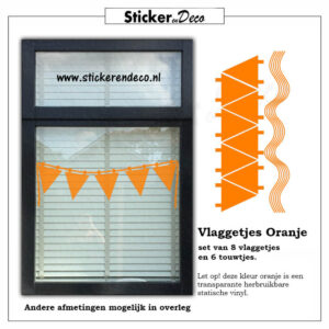 oranje vlaggetjes raamsticker koningsdag WK