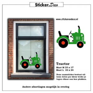 Tractor Raamsticker herbruikbaar Raamfolie statische vinyll