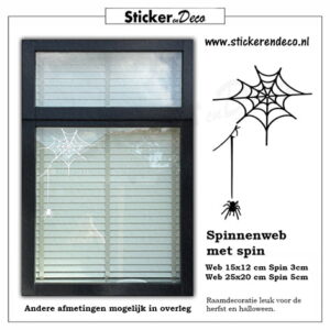 raamsticker spinnenweb met spin halloween herfst