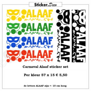 Carnaval Masker Alaaf raamsticker herbruikbaar