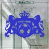 voetbal EK WK raamsticker voetbal wapen blauw