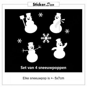 Sneeuwpoppen set Herbruikbare raamsticker statisch hechtend